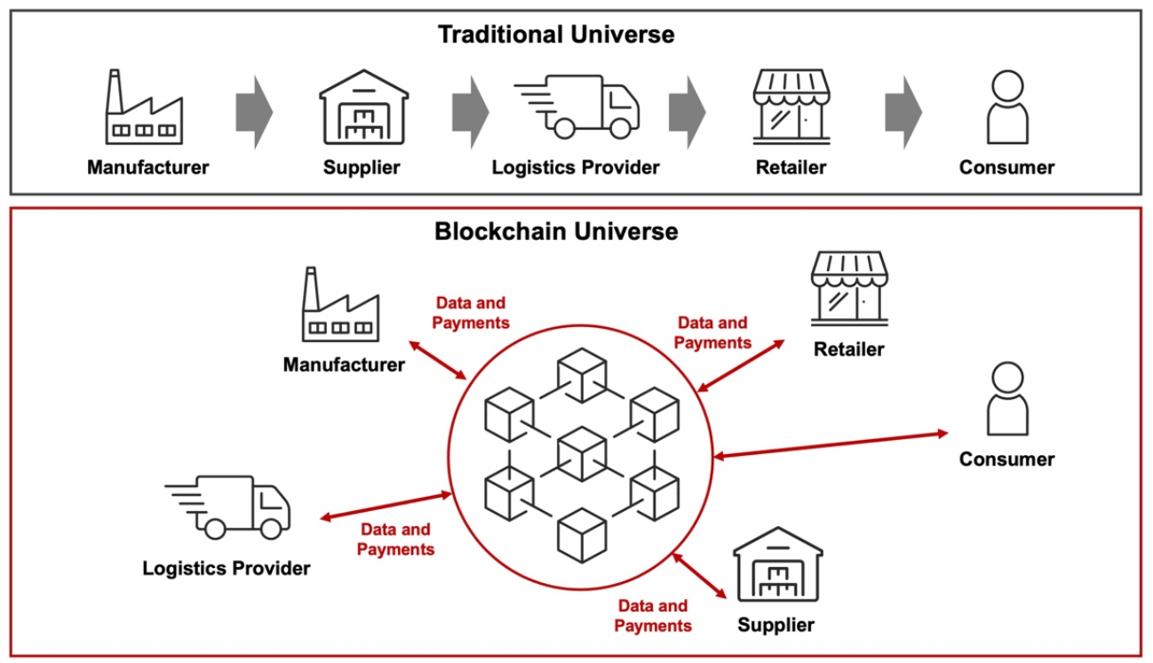flows and interconnections in a blockchain universe